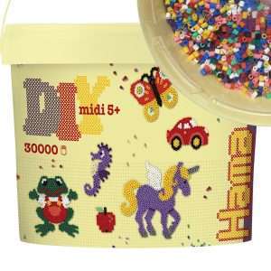 30,000 Solid Mix Midi Hama Beads Bucket2545