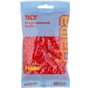 1,000 Translucent Red Midi Hama Beads