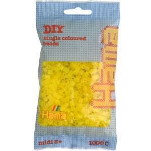 1,000 Translucent Yellow Midi Hama Beads