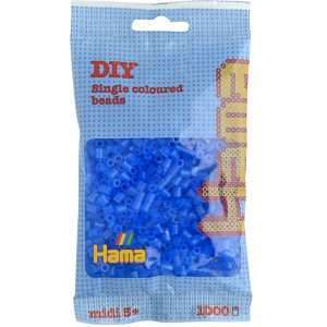 1,000 Translucent Blue Midi Hama Beads