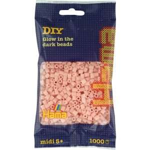 1,000 Glow in the Dark Red Midi Hama Beads