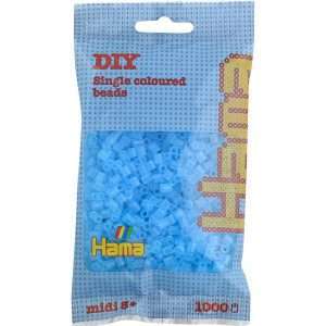 1,000 Translucent Aqua Midi Hama Beads