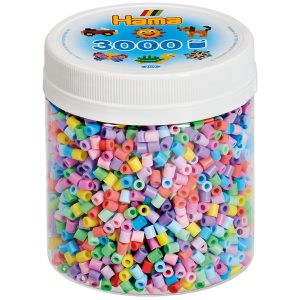 3,000 Pastel Mix Midi Hama Beads Tub
