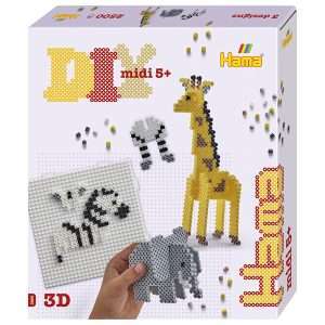 3D Safari Midi Hama Beads Set